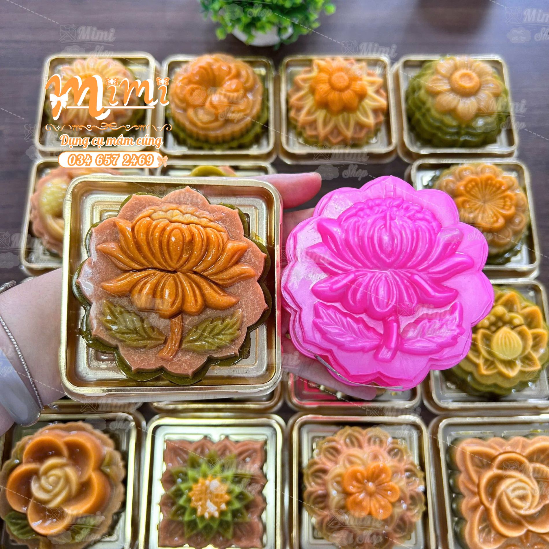 Khuôn 9cm làm xôi, rau câu, bánh trung thu [ Hoa cúc đại ]